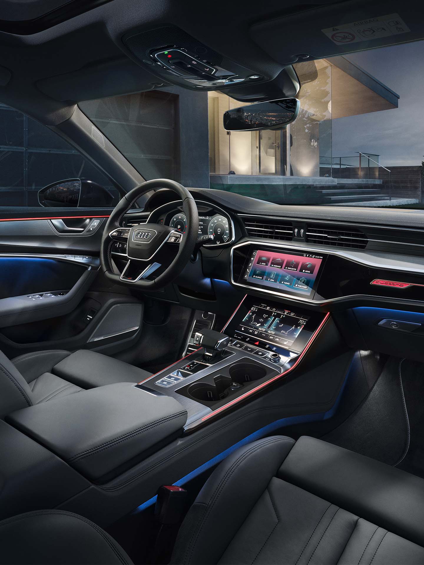 Motivi luminosi sul cockpit Audi