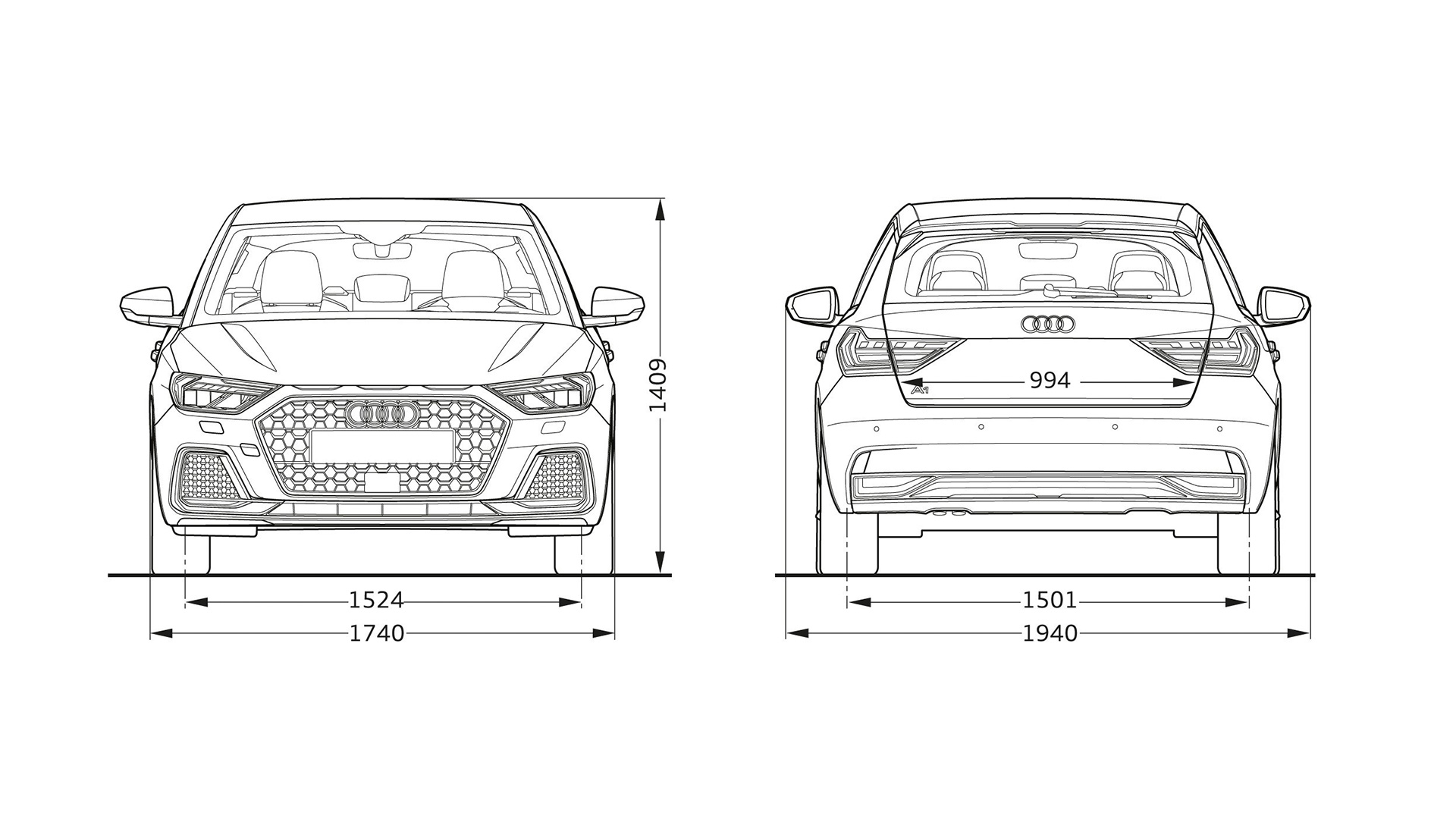 Audi a1 размеры